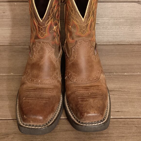Justin Gypsy Western Cowgirl Boots L9960 Size 5B Brown Leather - Picture 5 of 15
